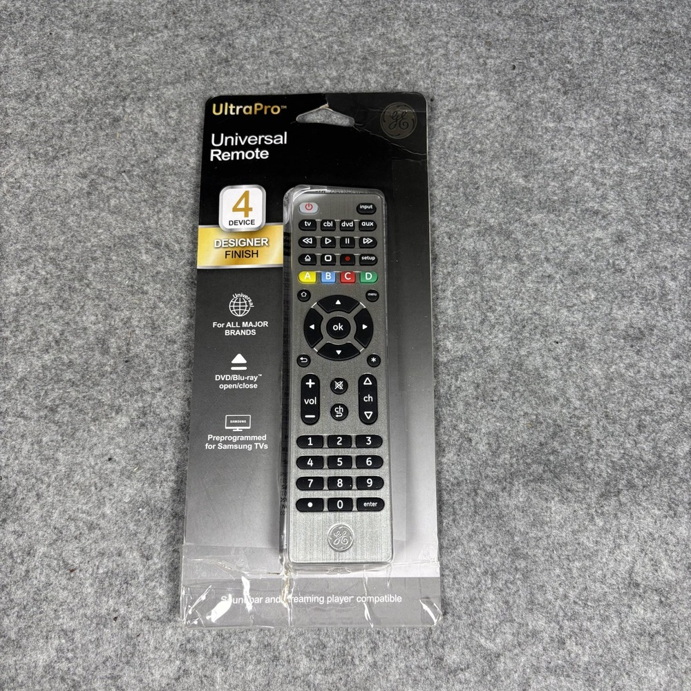 GE UltraPro 33709 Universal Remote OS Brushed Silver 4-Device Control‎